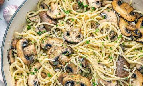Garlic Mushroom Spaghetti